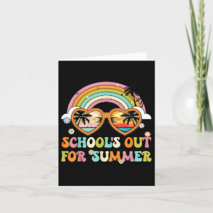 Sonnenschirme für den Sommer am letzten Schultag Karte