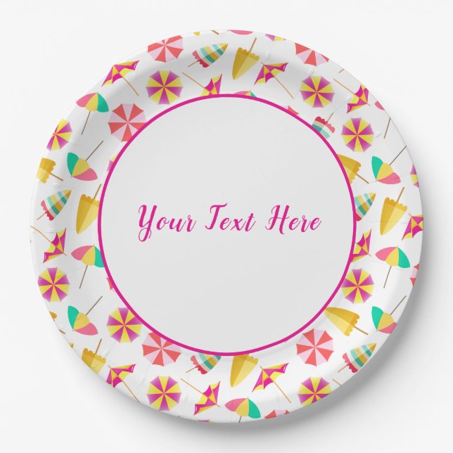 Sonnenschirme Pappteller (Vorderseite)