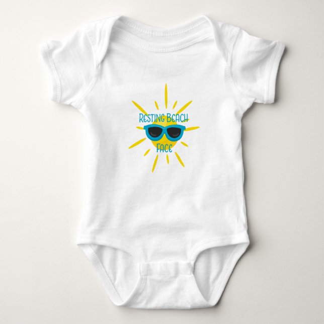 Sonnenschirme und Sonnenbrillen für den Strand Baby Strampler (Vorderseite)