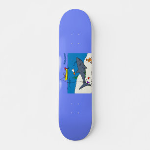 Sonnenschlafhai und Fischerei Cartoon Skateboard