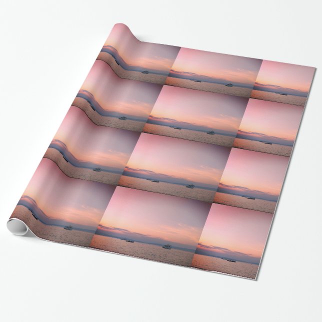 Sonnenschutzboote, blaues Wrapping Paper Geschenkpapier (Ungerollt)