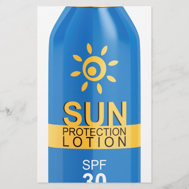 Sonnenschutzcreme auf weiß (Vorderseite)