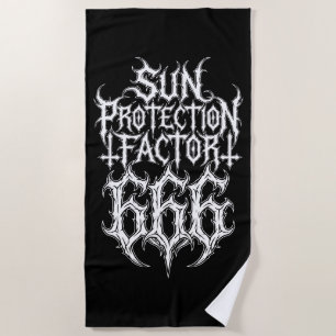 Sonnenschutzfaktor 666 Metall-Logo Strandtuch