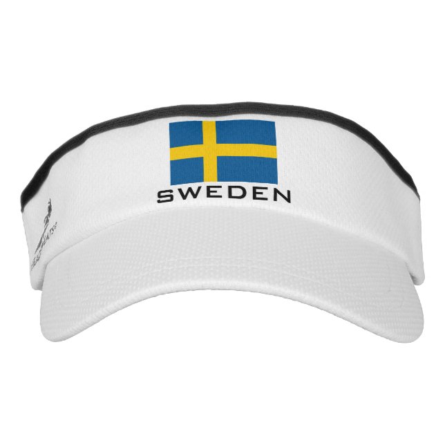 Sonnenschutzkappe unter schwedischer Flagge Visor (Vorderseite)