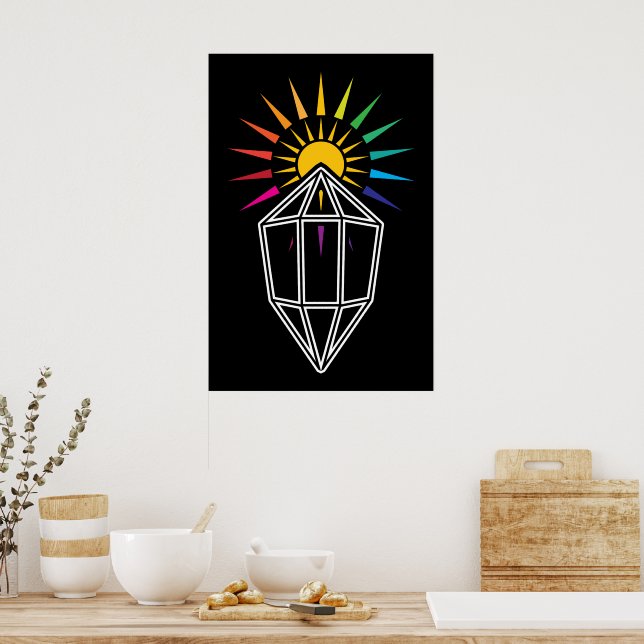 Sonnenschutzprisma geometrischer Kristall Poster (Küche)