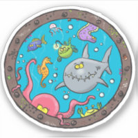 Sonnenseebewohner unter Wasser Cartoon