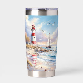 Sonnensegel und Leuchtturm Thermobecher