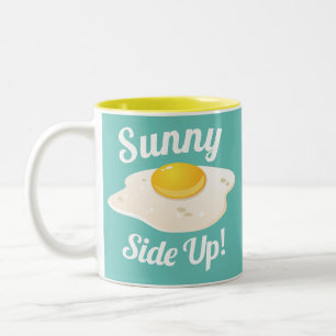 Sonnenseite-oben Spiegelei-Frühstück Zweifarbige Tasse