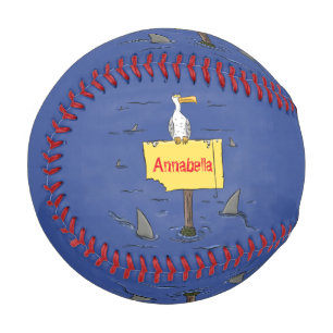 Sonnensevogel umkreist von Haifischen Cartoon Baseball