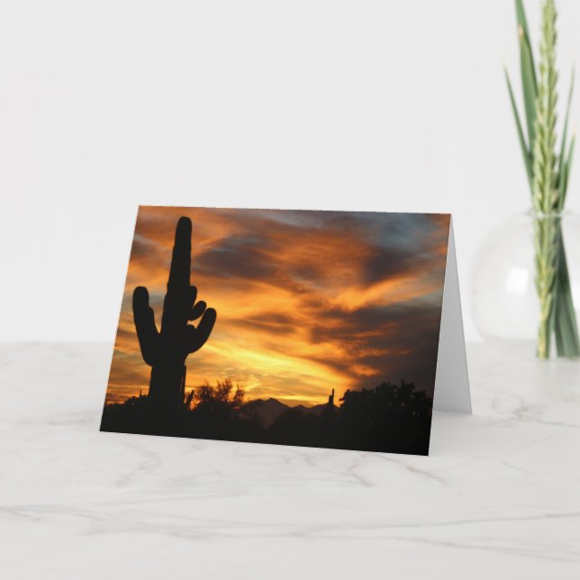 Sonnensonde Arizona Grußkarte Saguaros im Himmel Karte (Vorderseite)
