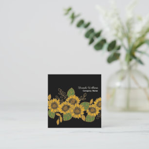 Sonnensskizze-Design, Floral Quadratische Visitenkarte