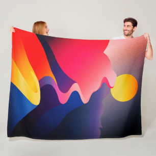 Sonnenstrahl - Lebhafter Abstrakter Berg Fleecedecke