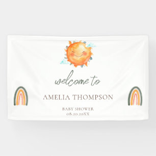 Sonnenstrahl-Regenbogen-Willkommens-Sommer-Baby-Pa Banner
