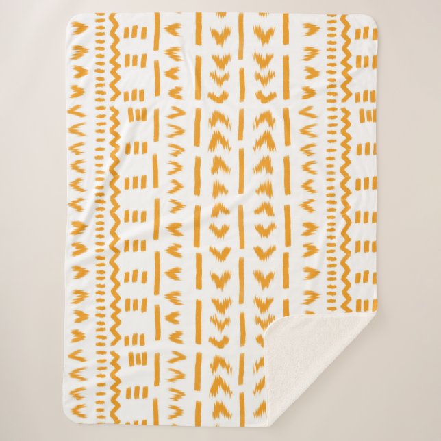 Sonnenstrahlen afrikanisches Muster in Weiß Sherpadecke (Vorderseite)