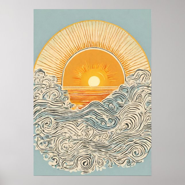 Sonnenstrahlen an der Wand Kunstposter Poster (Vorne)
