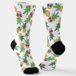 Sonnenstrahlen Ananas Grafisches Muster Socken