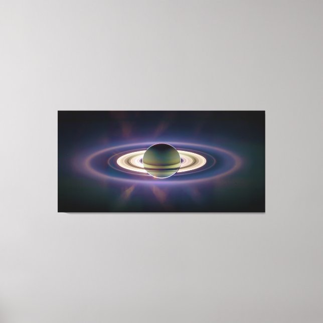 Sonnenstrahlen des Saturns von Cassini Raumsonde Leinwanddruck (Vorderseite)