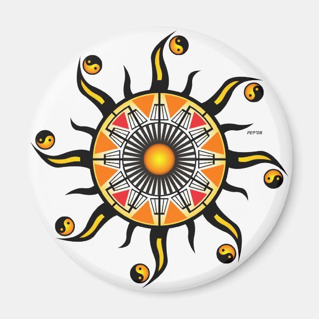 Sonnenstrahlen Magnet (Vorne)
