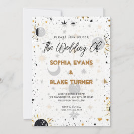 Sonnenstrahlen mit Schwarz und Gold Hochzeit Einladung