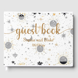 Sonnenstrahlen mit Schwarz und Gold Hochzeit Gästebuch