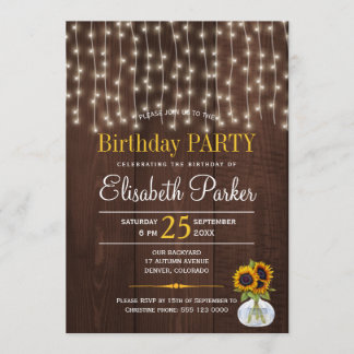 Sonnenstrahlen Sonnenstrahlen rustikale Geburtstag Einladung