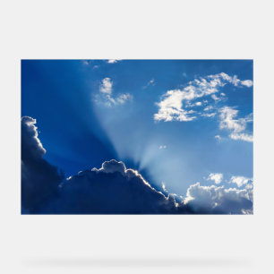 Sonnenstrahlen Wandkunst Blauer Himmel Minimalisti Acrylschild