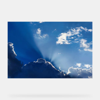 Sonnenstrahlen Wandkunst Blauer Himmel Minimalisti Acrylschild