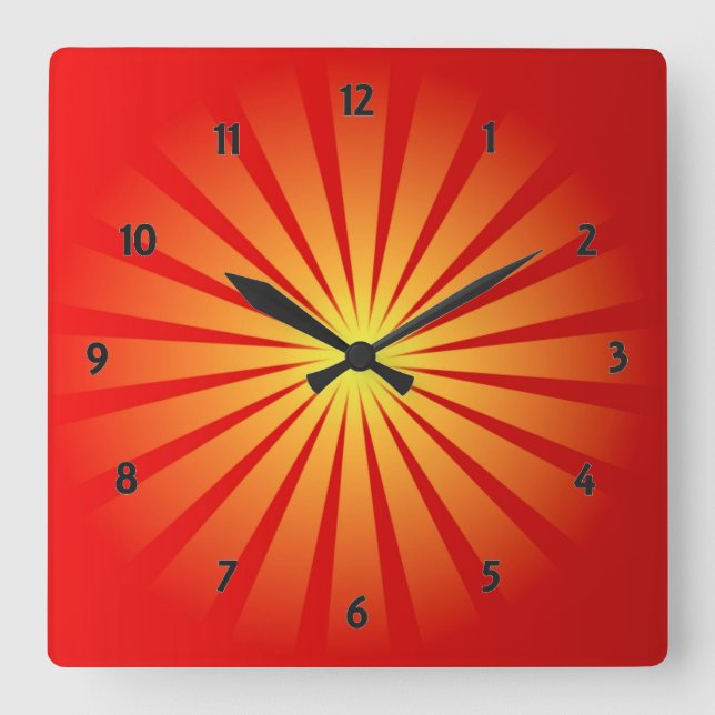 Sonnenstrahlen Wanduhr (Vorderseite)