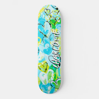 Sonnenstrahlte Ruhe: Sky Blue & Yellow Graffiti He Skateboard