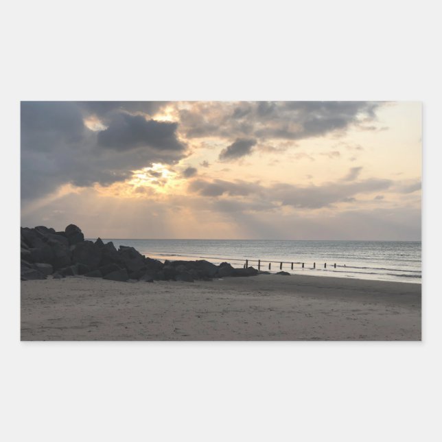 Sonnenstrand Rechteckiger Aufkleber (Vorderseite)