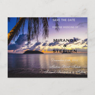 Sonnenstrand Save the Date Ankündigungspostkarte
