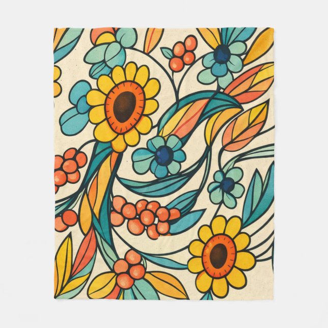 Sonnenstrom Blüte Fleecedecke (Vorderseite)