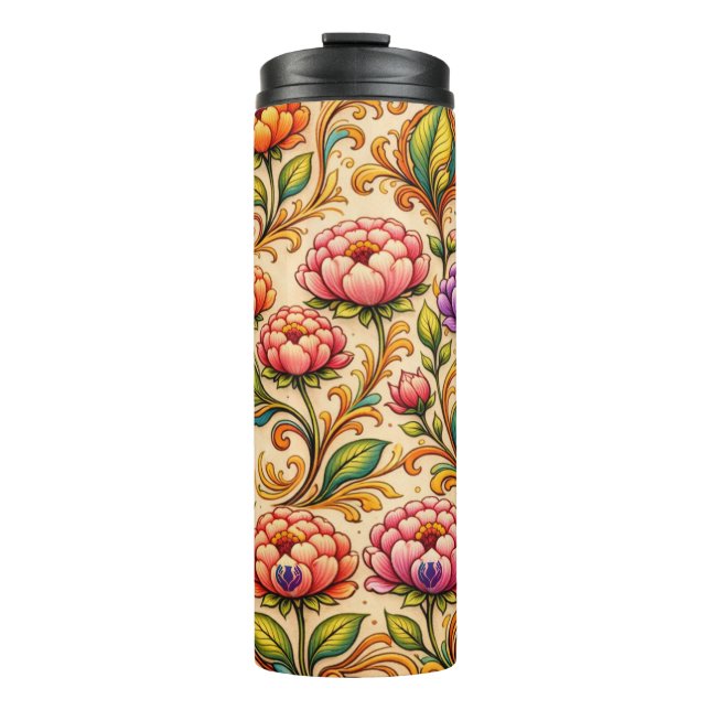 Sonnenstrom Blüte Thermosbecher (Vorderseite)