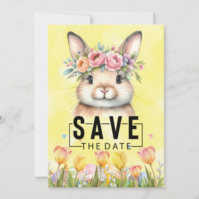 Sonnenstuhl in Ostern: Save the Date Einladung (Vorderseite)