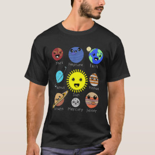 Sonnensystem 8 Kleine Planeten Kawaii Astronomie W T-Shirt