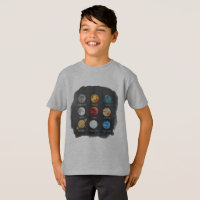 Sonnensystem-Aquarell scherzt T-Shirt
