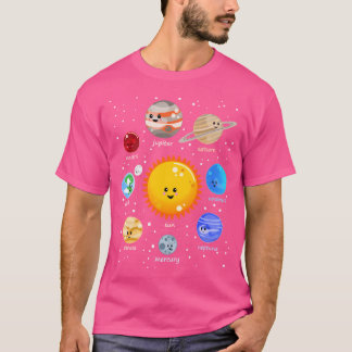 Sonnensystem Happy Kawaii Style T-Shirt