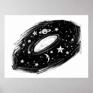 Sonnensystem Himmelskinder Kunst Zeichnend Poster