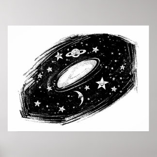Sonnensystem Himmelskinder Kunst Zeichnend Poster