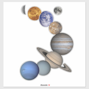 Sonnensystem im Raum Aufkleber