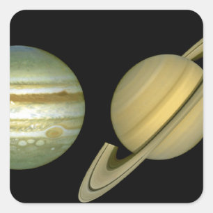 Sonnensystem ~ Long View Quadratischer Aufkleber