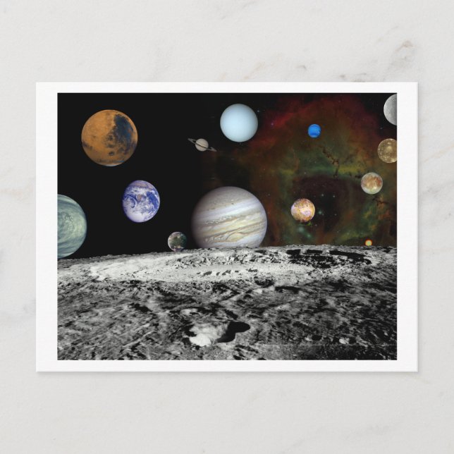 Sonnensystem-Montage Postkarte (Vorderseite)
