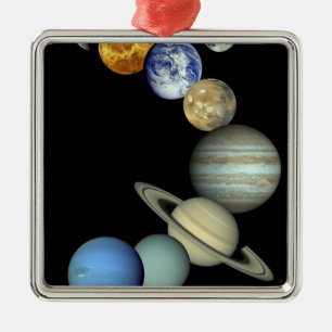 Sonnensystem-Montage Silbernes Ornament