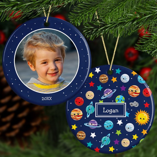 Sonnensystem Muster für Kinder mit Foto Weihnachte Keramik Ornament (Von Creator hochgeladen)