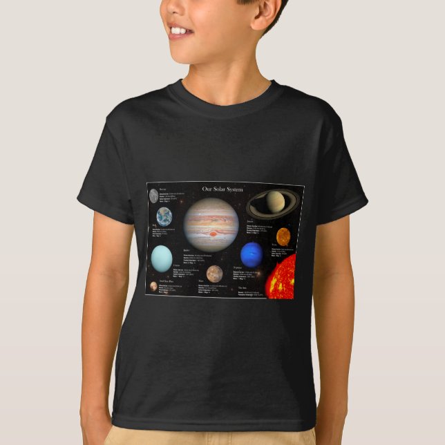 Sonnensystem Planet Infographic Hi-Res Foto Boy T-Shirt (Vorderseite)