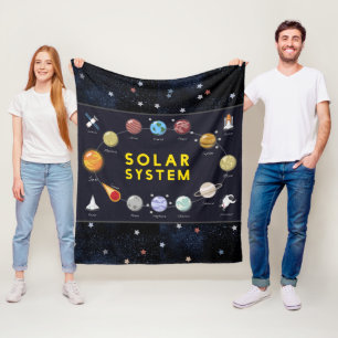 Sonnensystem Planeten Astronaut Kinder Himmelfahrt Fleecedecke