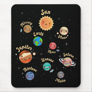 Sonnensystem Planeten Kinder Wissen Weltraum Mousepad