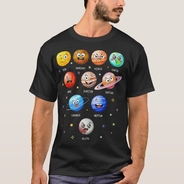 Sonnensystem Planeten Sun Space Funny Science Lehr T-Shirt (Vorderseite)