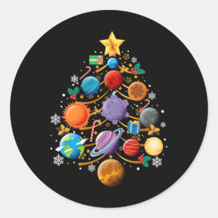 Sonnensystem Planeten Weihnachtsbaum Astronomie We Runder Aufkleber