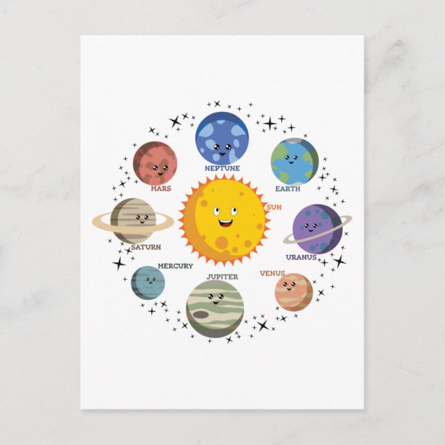 Sonnensystem Planeten Weltraumgalaxie Universum Postkarte (Vorderseite)
